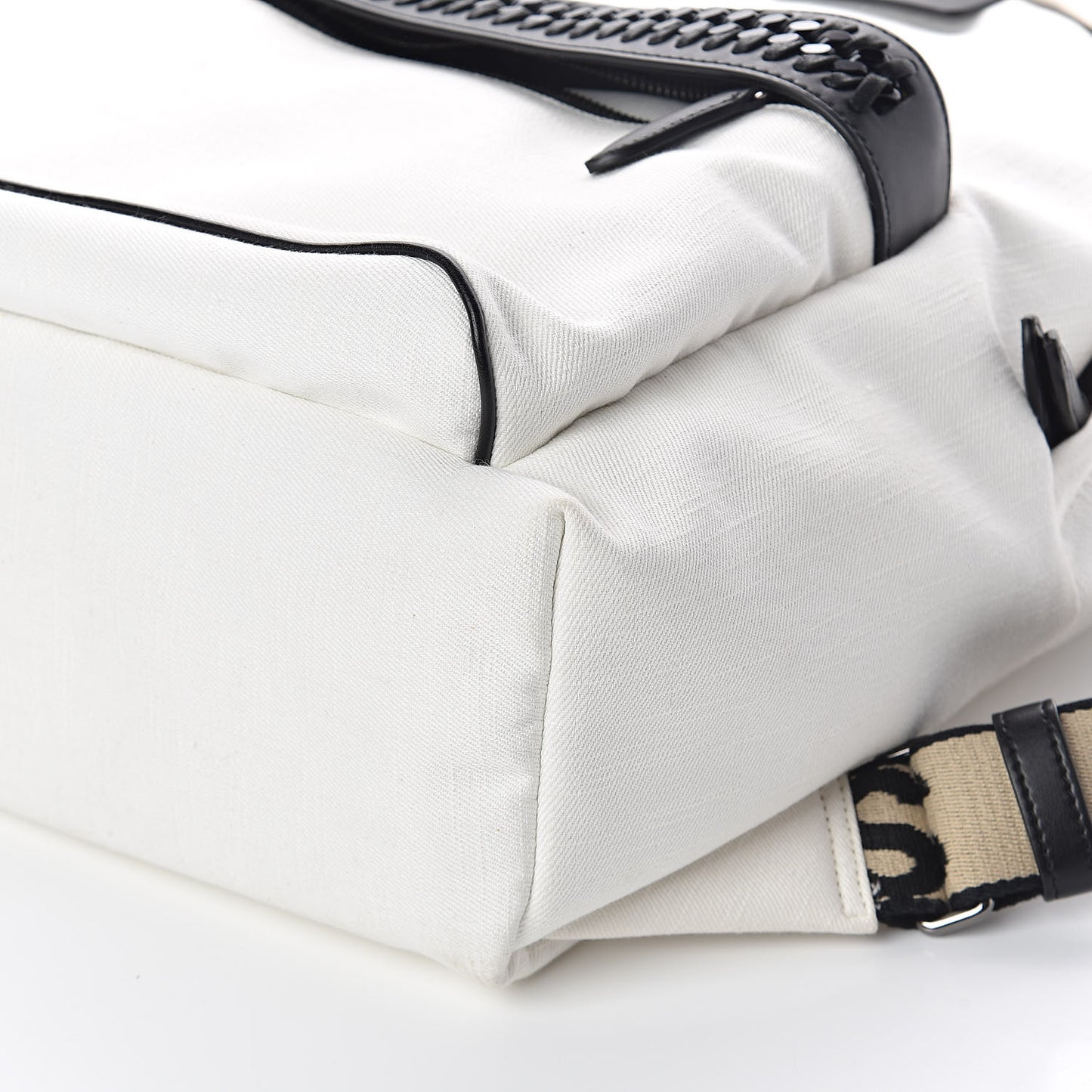 Eco Denim Logo Backpack White