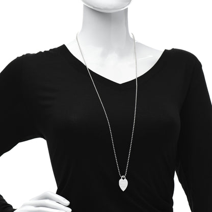 Tiffany Sterling Silver Long Return to Tiffany Heart Pendant Necklace 2 of 5
