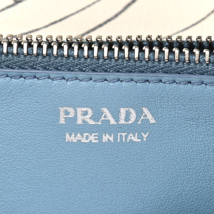 Prada X JAMES JEAN Glace Calfskin Rabbit Print Wallet On Chain Opaline 6 of 10