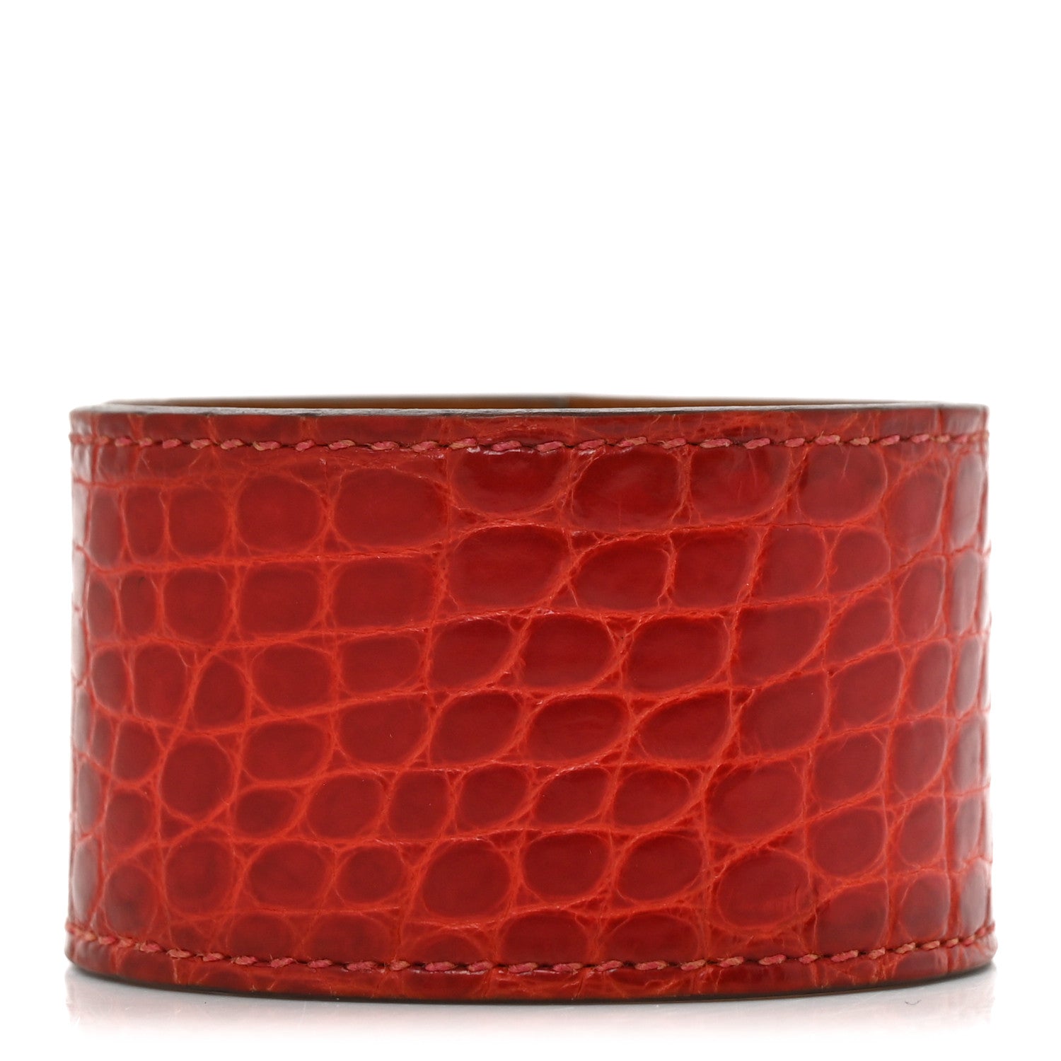 Hermes Shiny Alligator Kelly Dog Bracelet Geranium 3 of 5