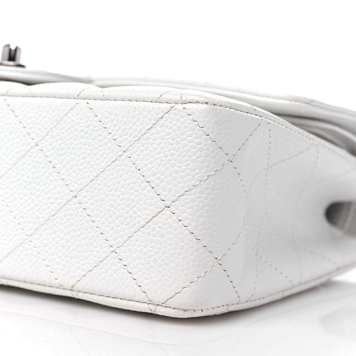 Chanel Caviar Quilted Medium Double Flap White 9 of 11