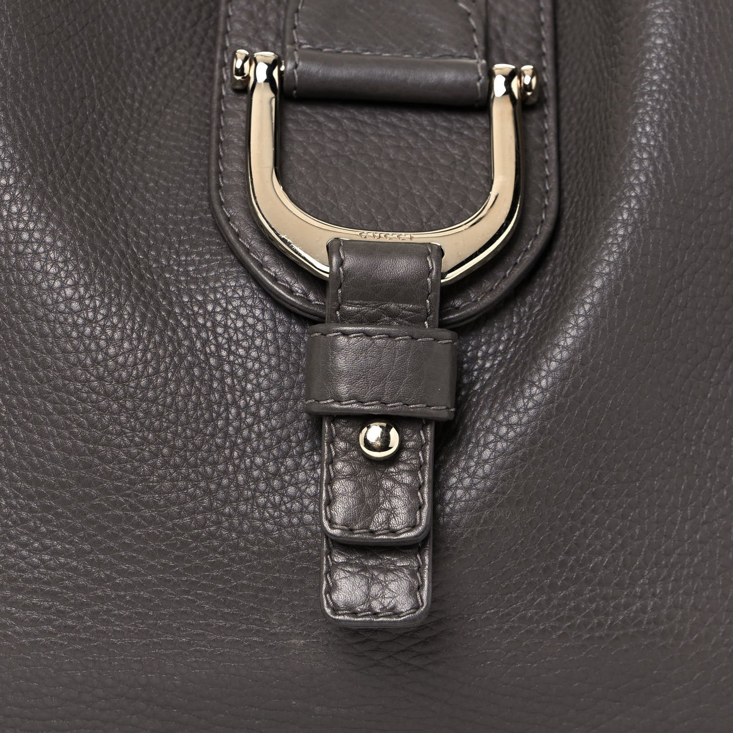 Pebbled Calfskin Medium Greenwich Shoulder Bag Grey