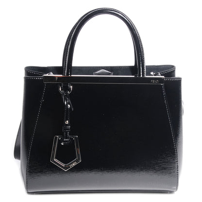 Fendi Patent Vitello Elite Petite 2Jours Tote Black 1 of 9