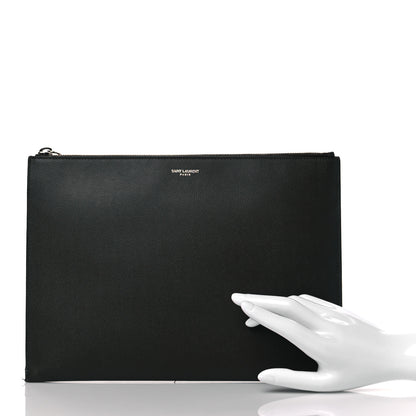 Saint Laurent Grain De Poudre Zipped Tablet Holder Khaki 2 of 9