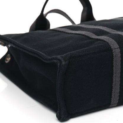 Hermes Canvas Herline PM Tote Black 6 of 9