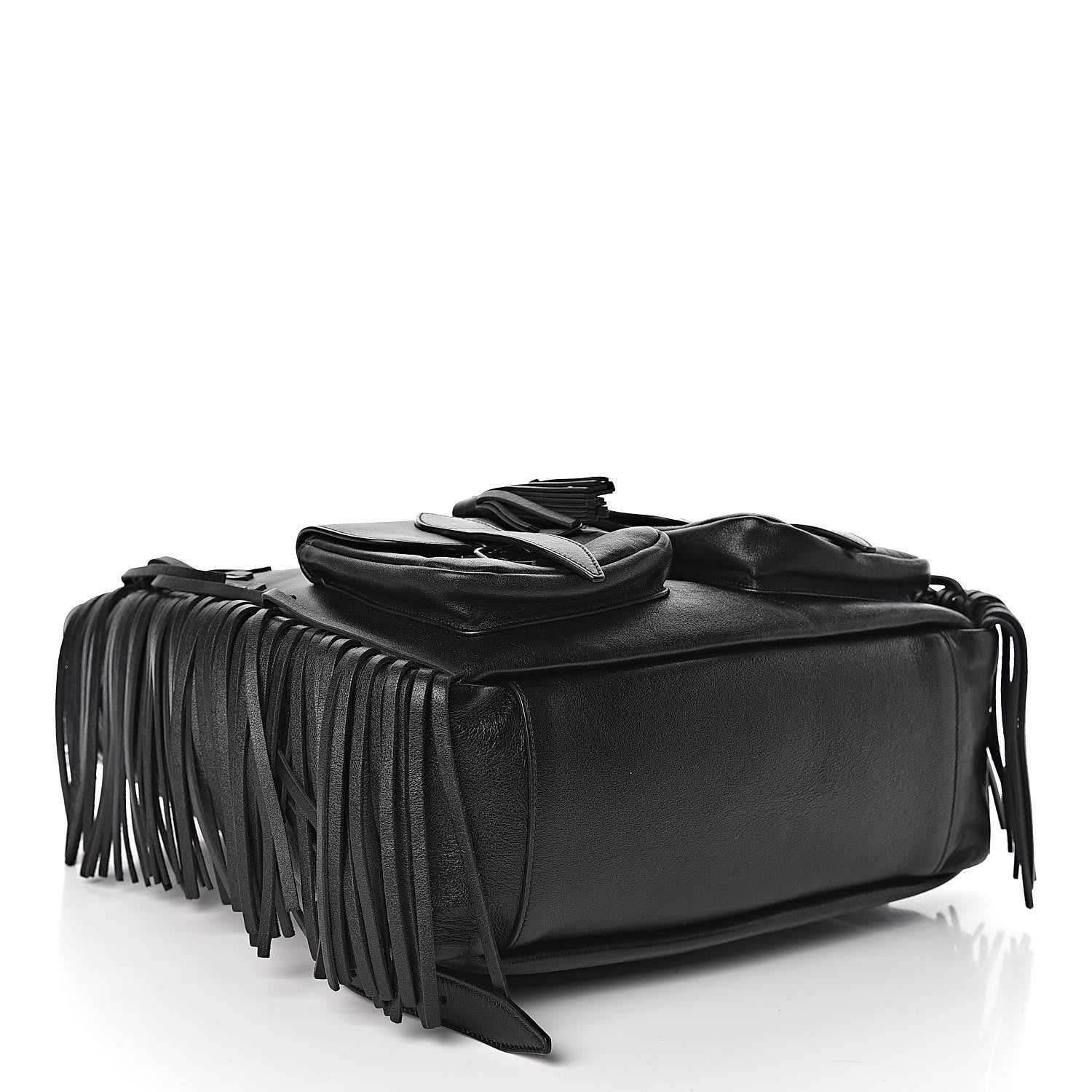 Saint Laurent Calfskin Fringe Festival Backpack Black 4 of 10
