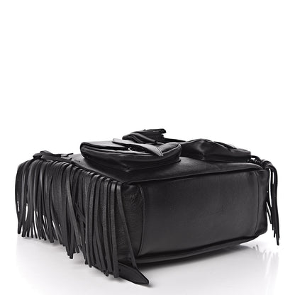Saint Laurent Calfskin Fringe Festival Backpack Black 4 of 10