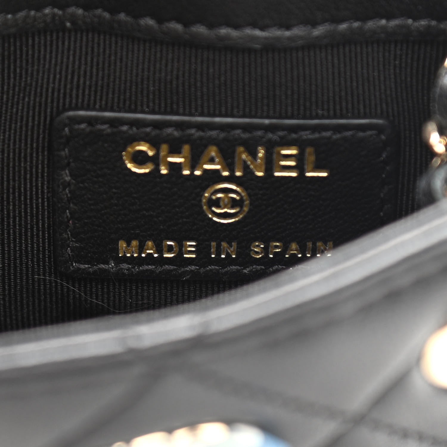 Chanel Lambskin Quilted Tiny Shopping Clutch With Chain Black 6 of 11