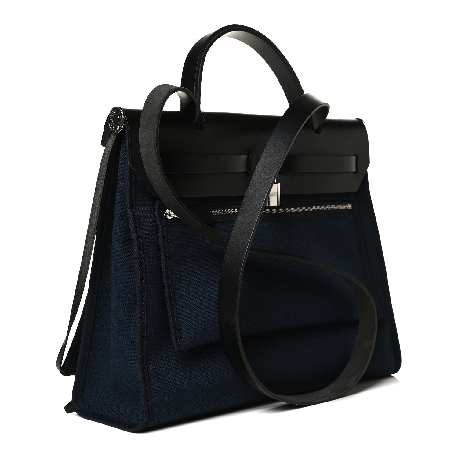 Hermes Toile Vache Hunter Herbag Zip PM 31 Bleu Marine Black 2 of 21