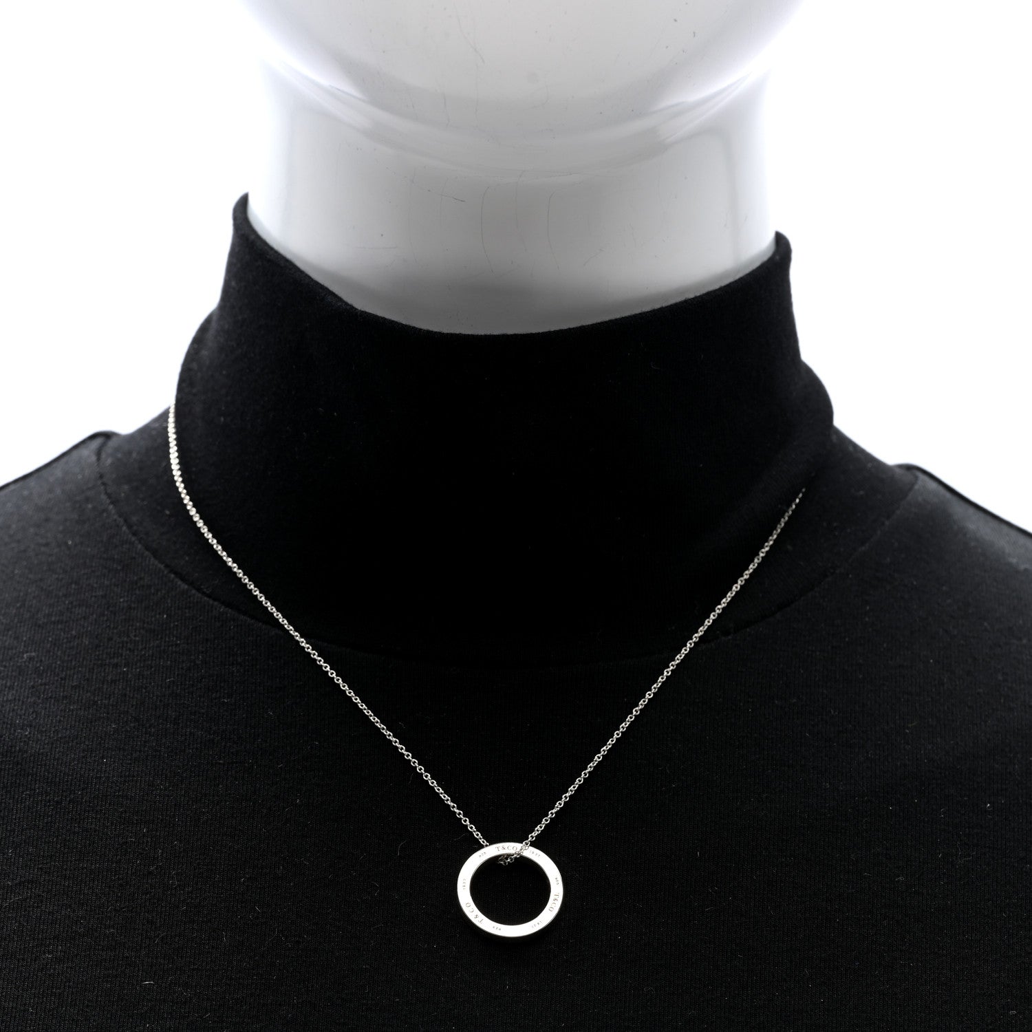 Tiffany Sterling Silver 1837 Circle Pendant Necklace 2 of 4