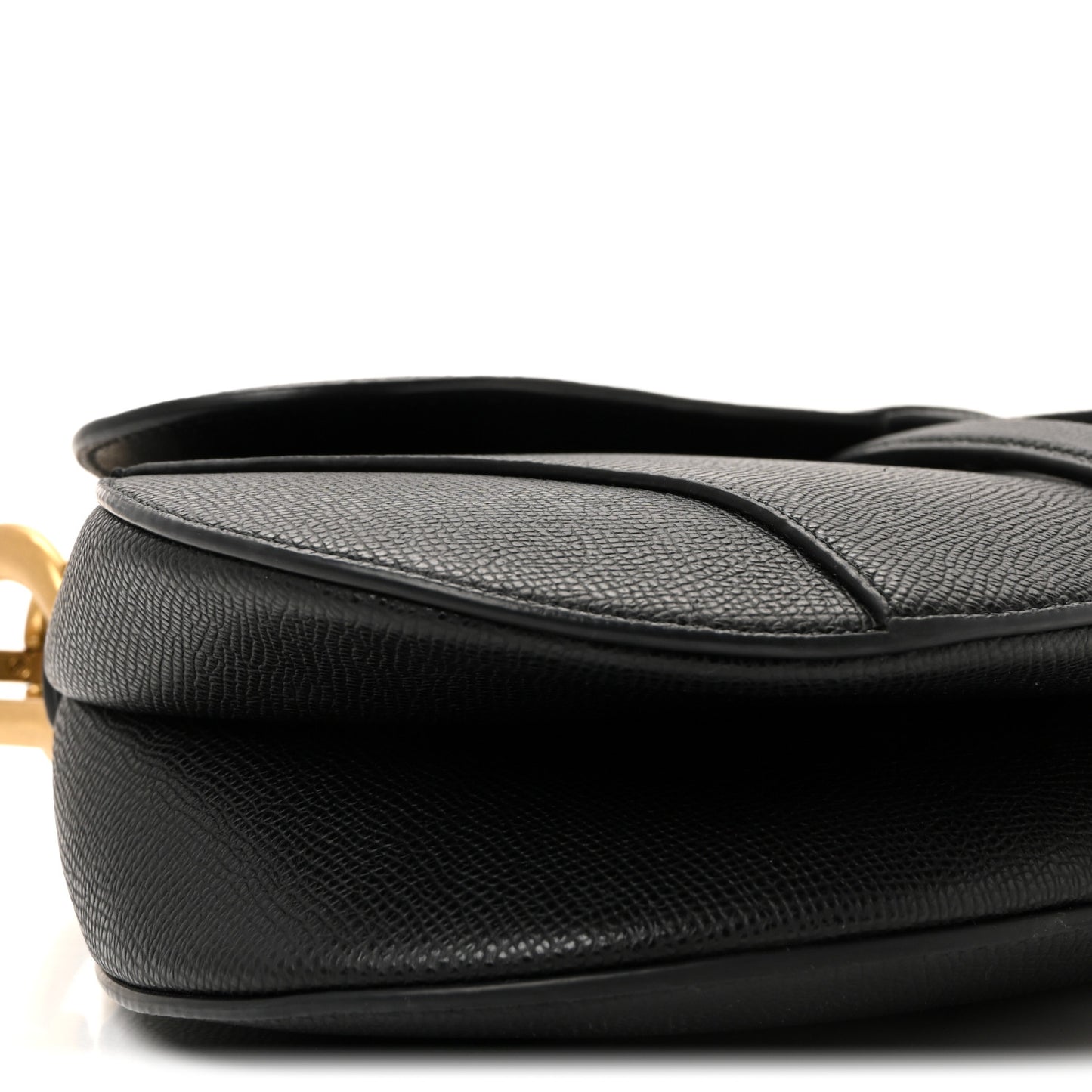 Grained Calfskin Saddle Bag Black