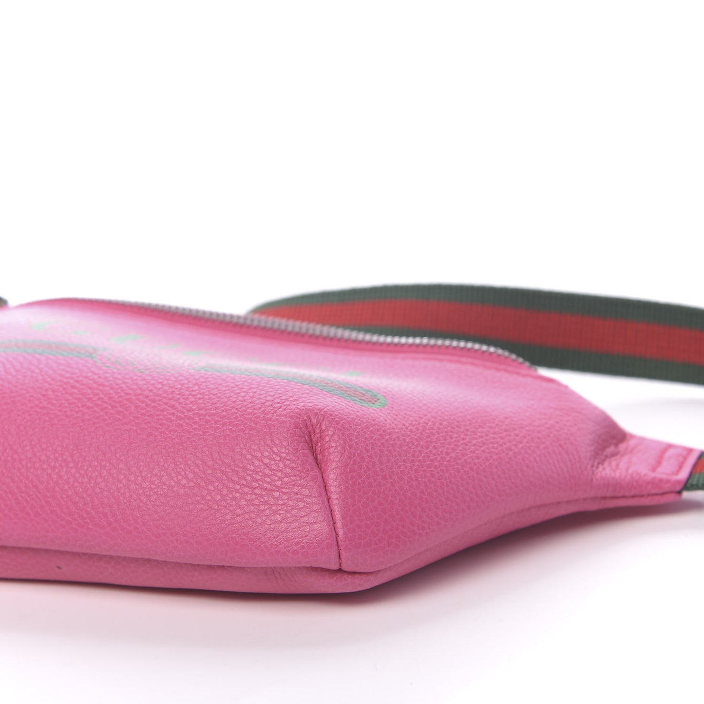 Grained Calfskin Small Logo Belt Bag Box Pink Green