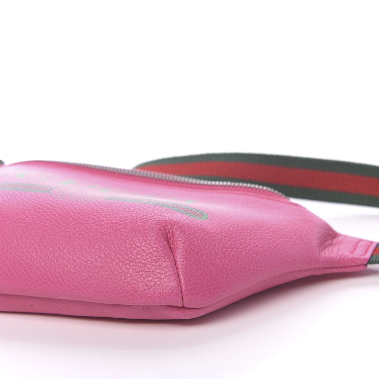 Gucci Grained Calfskin Small Logo Belt Bag Box Pink Green 9 of 10