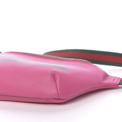 Gucci Grained Calfskin Small Logo Belt Bag Box Pink Green 9 of 10