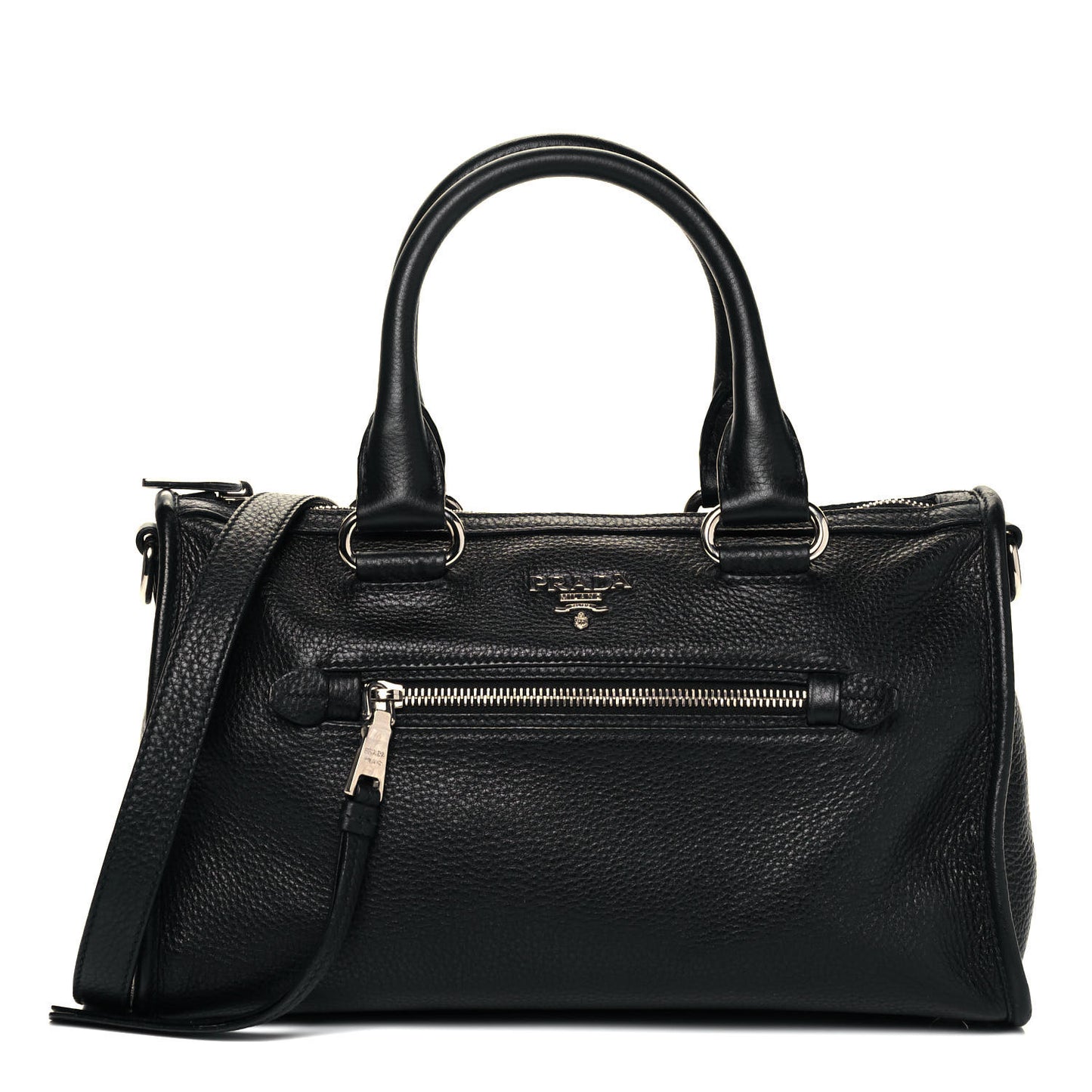 Vitello Daino Shopping Satchel Black