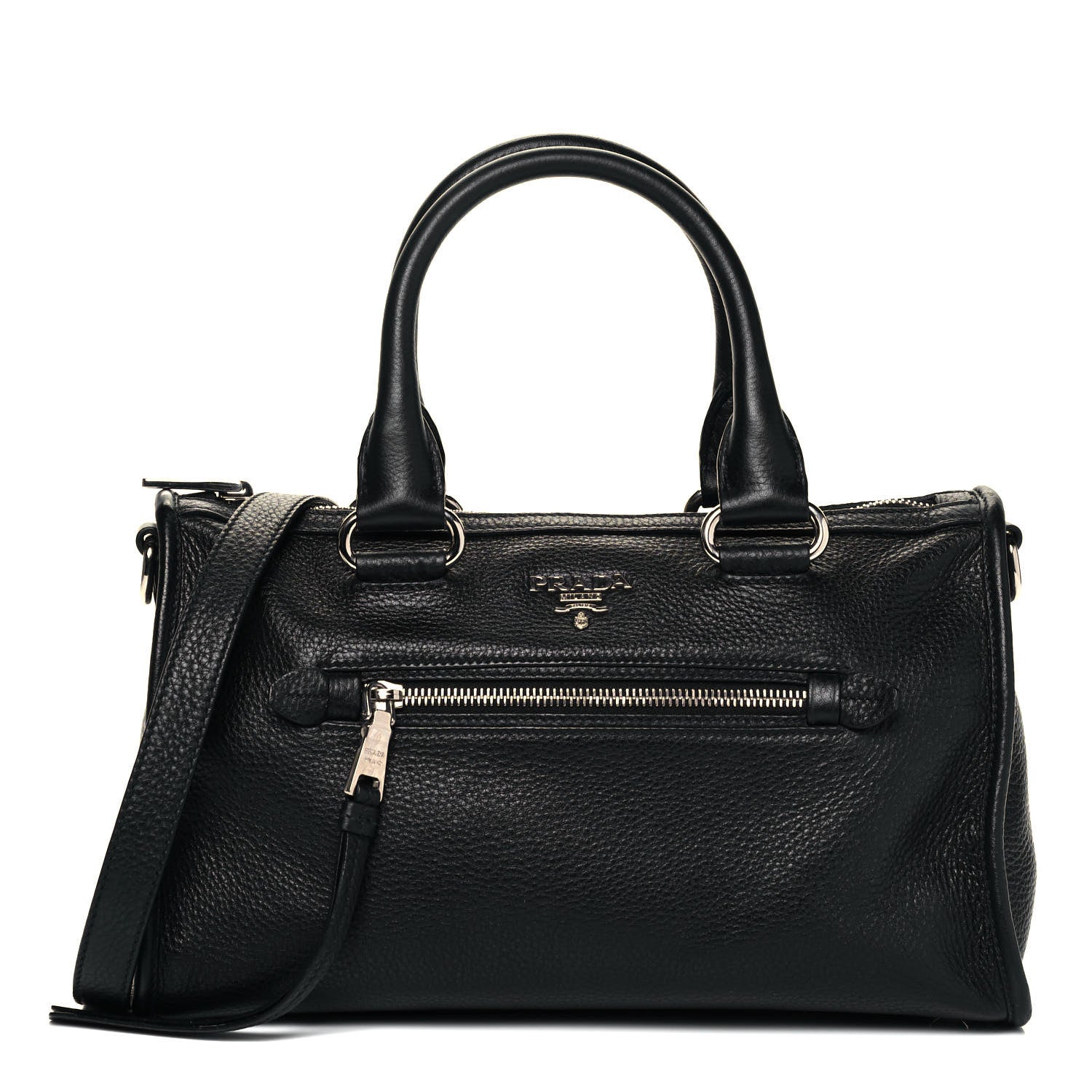 Prada Vitello Daino Shopping Satchel Black 1 of 9