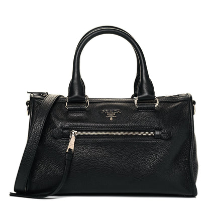 Prada Vitello Daino Shopping Satchel Black 1 of 9
