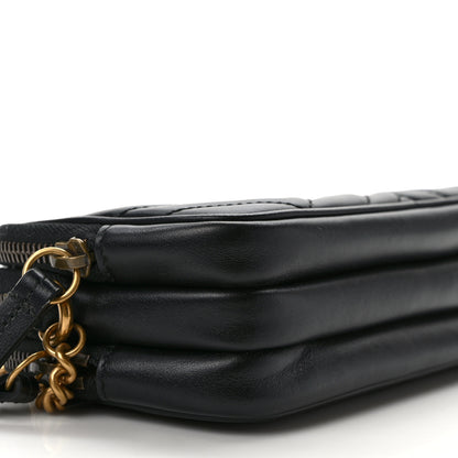 Gucci Calfskin Matelasse Mini GG Marmont Chain Crossbody Bag Black 7 of 10