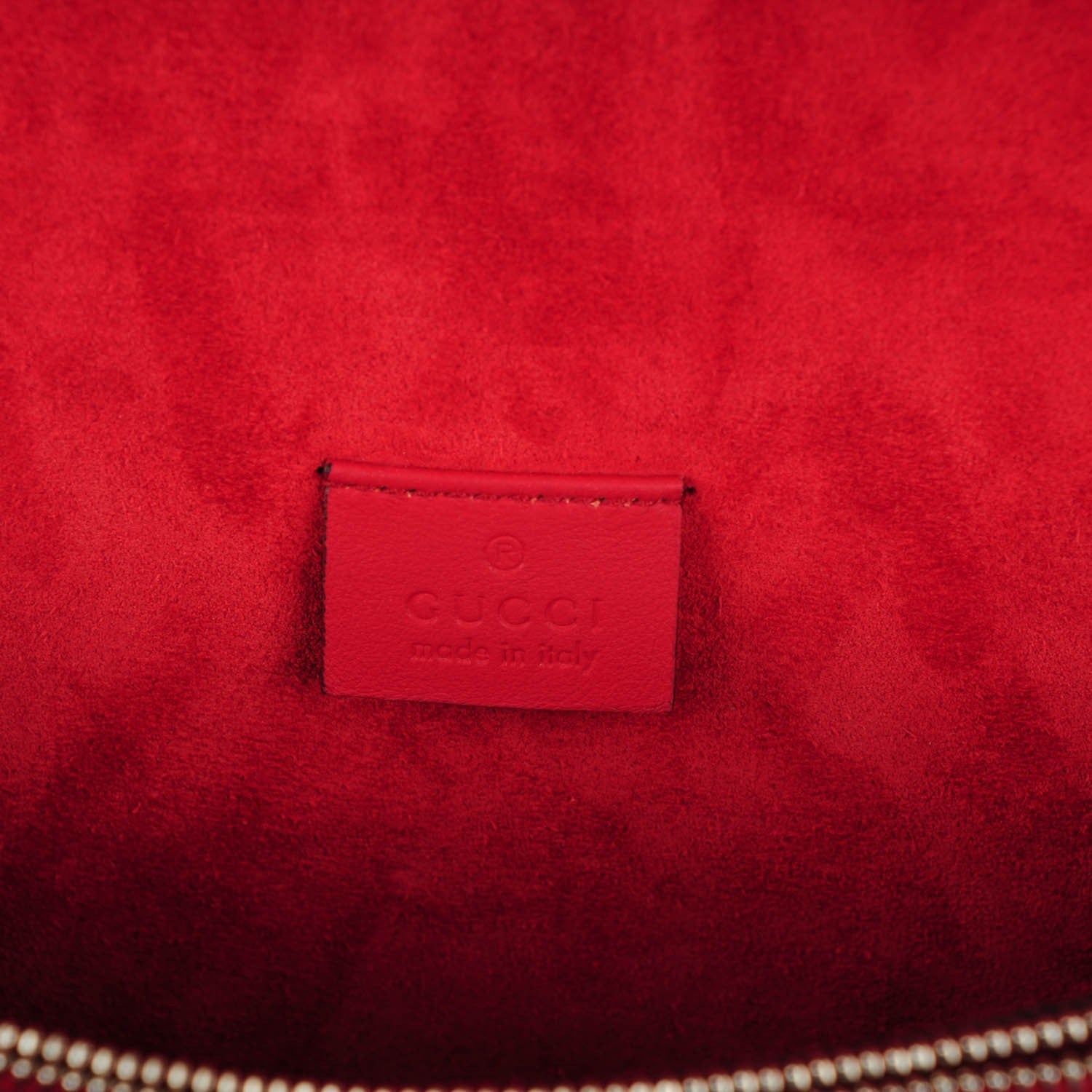 Gucci GG Supreme Monogram Suede Cudu Medium Dionysus Shoulder Bag Beige Ebony Vulcanic Red 6 of 7