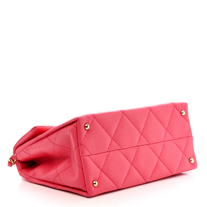 Chanel Caviar Quilted Mini Retro Twist Top Handle Flap Pink 4 of 12