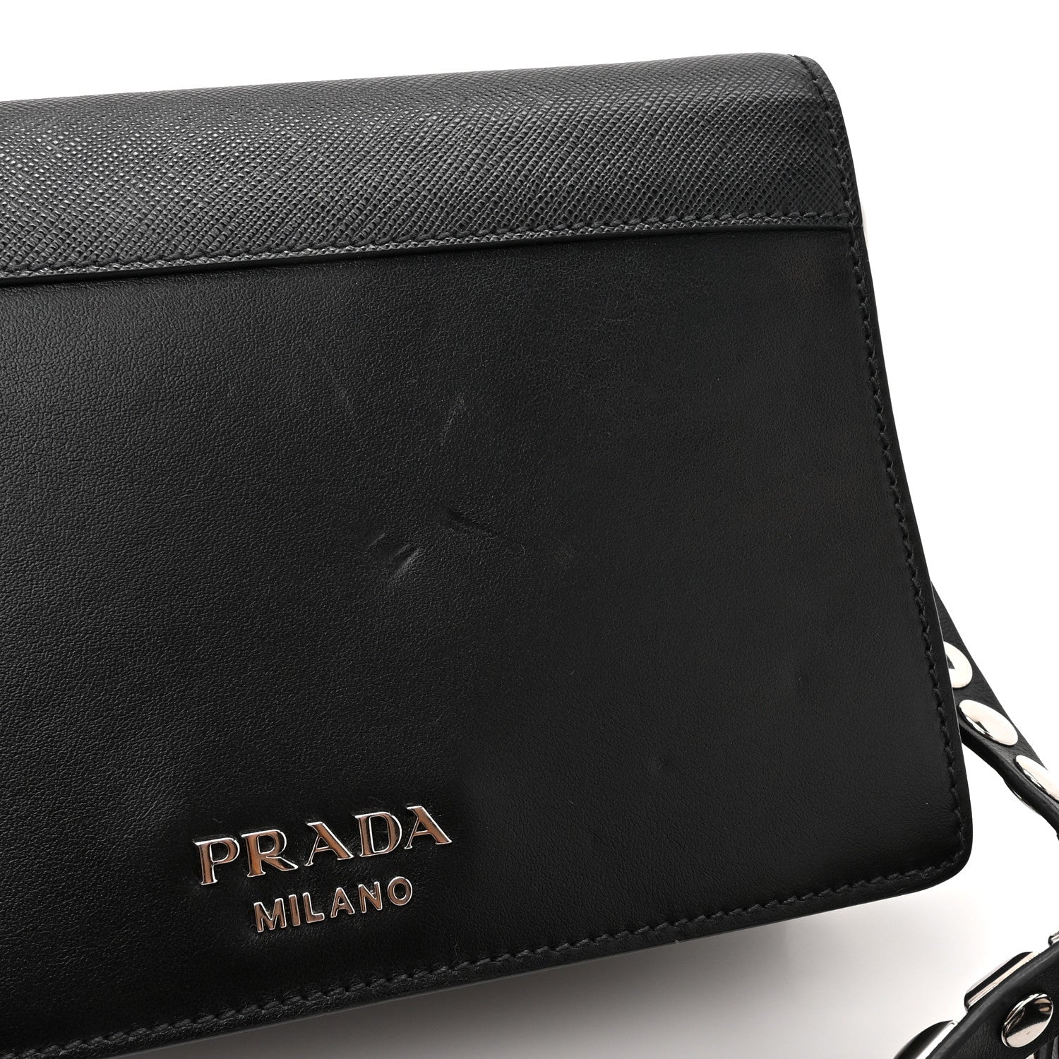 Prada City Calfskin Saffiano Racing Logo Elektra Shoulder Bag Fuxia Black 10 of 10