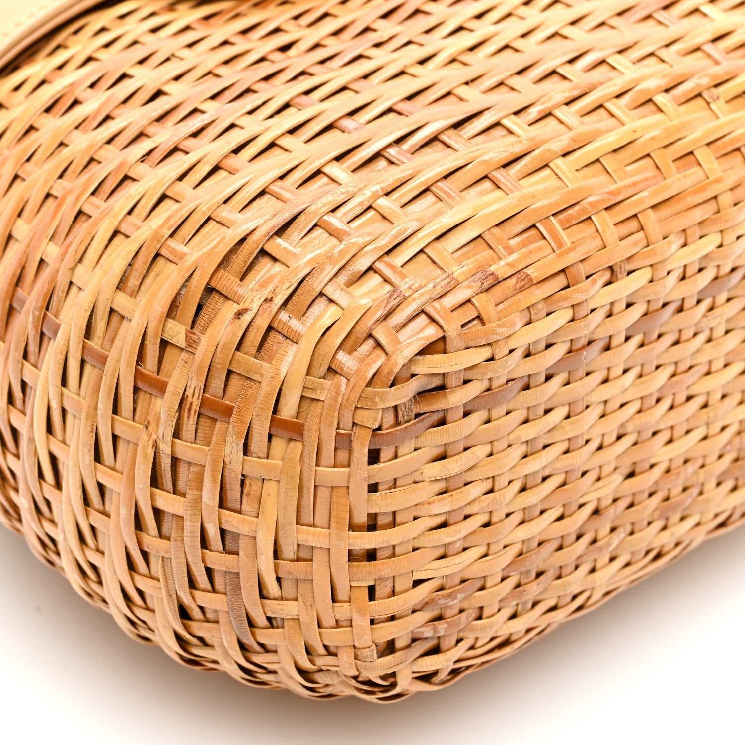 Chanel Lambskin Straw Basket Shoulder Bag Beige 9 of 11