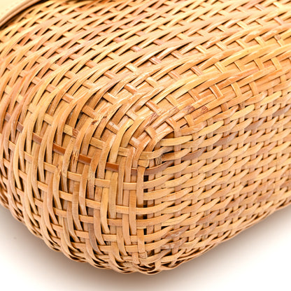 Chanel Lambskin Straw Basket Shoulder Bag Beige 9 of 11