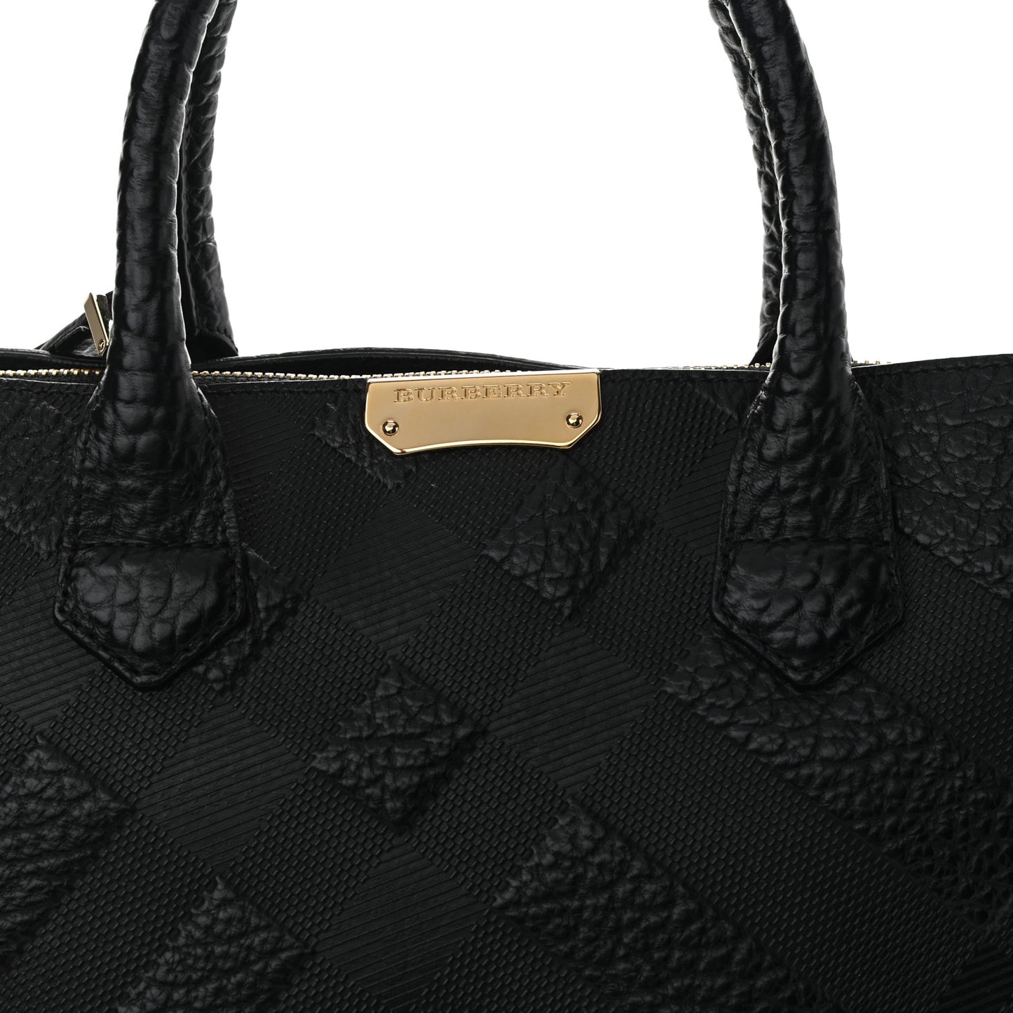 Heritage Grain Check Embossed Medium Dewsbury Tote Black