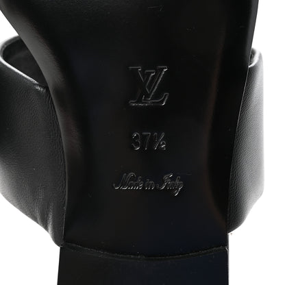 Louis Vuitton Lambskin Embossed Monogram Drapy Flat Thong Sandal 37.5 Black 7 of 9