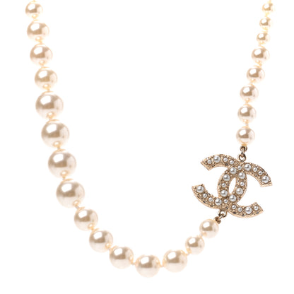 Chanel Pearl CC 100th Anniversary Necklace Light Gold 1 of 4
