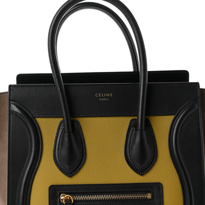 Celine Baby Grained Calfskin Nubuck Micro Tri-Color Luggage Olive 3 of 9