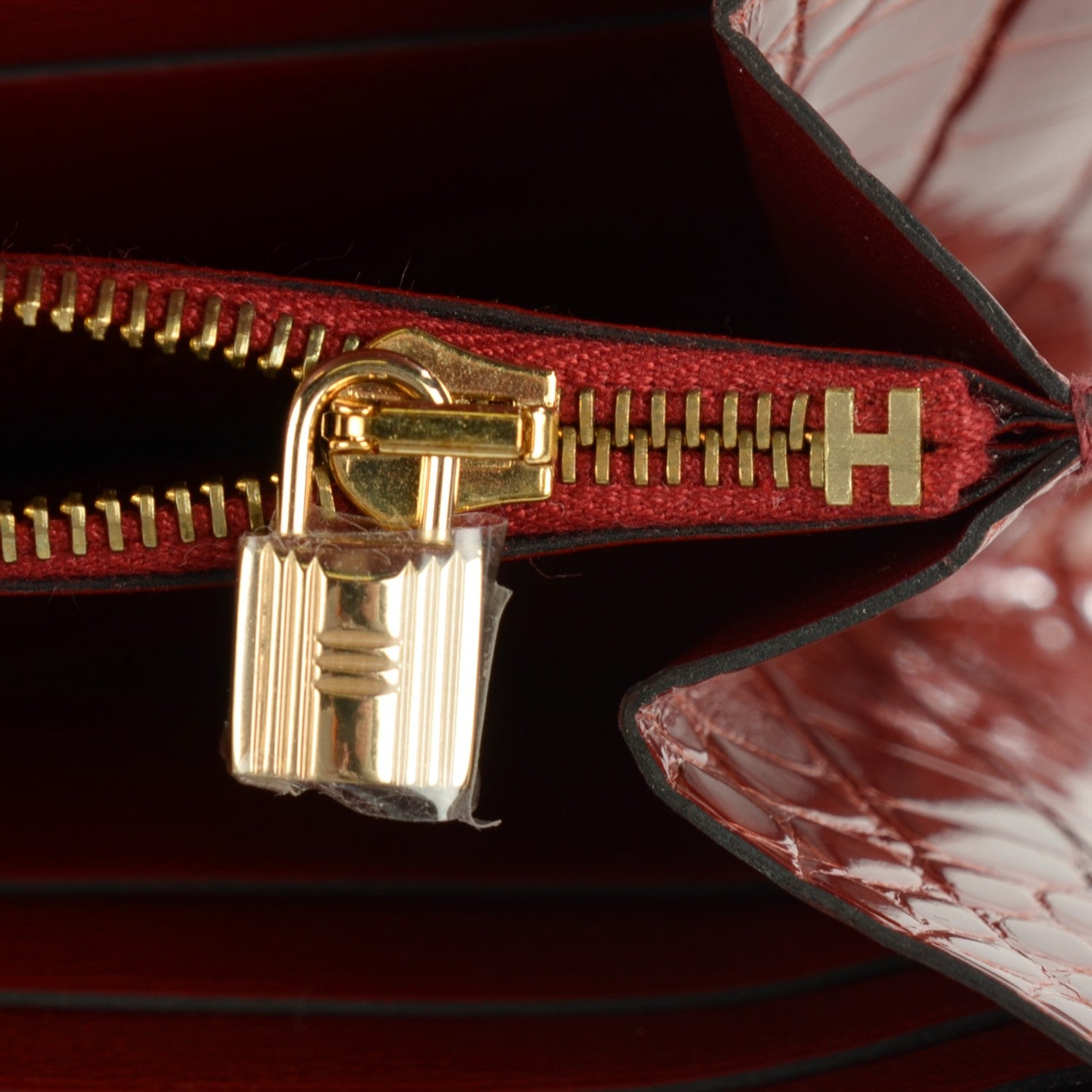 Hermes Shiny Alligator Kelly Longue Wallet Rouge H 4 of 16