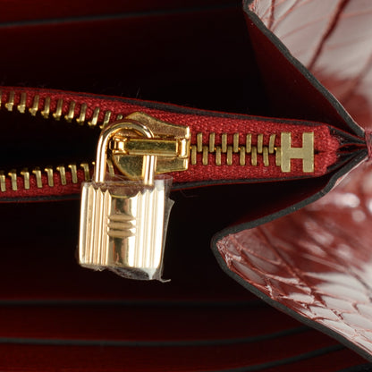 Hermes Shiny Alligator Kelly Longue Wallet Rouge H 4 of 16
