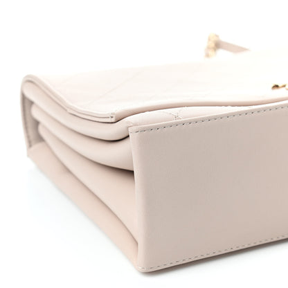 Chanel Calfskin Stitched Flap Light Beige 9 of 10