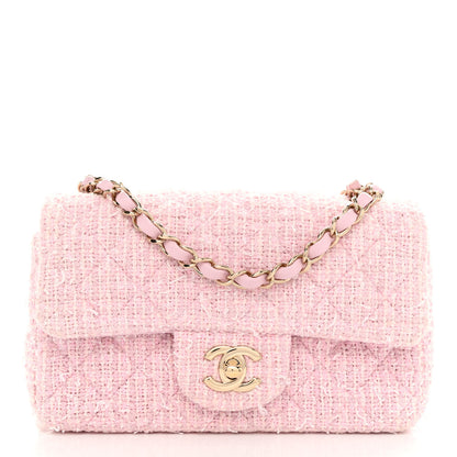 Chanel Tweed Quilted Mini Rectangular Flap Pink 1 of 10