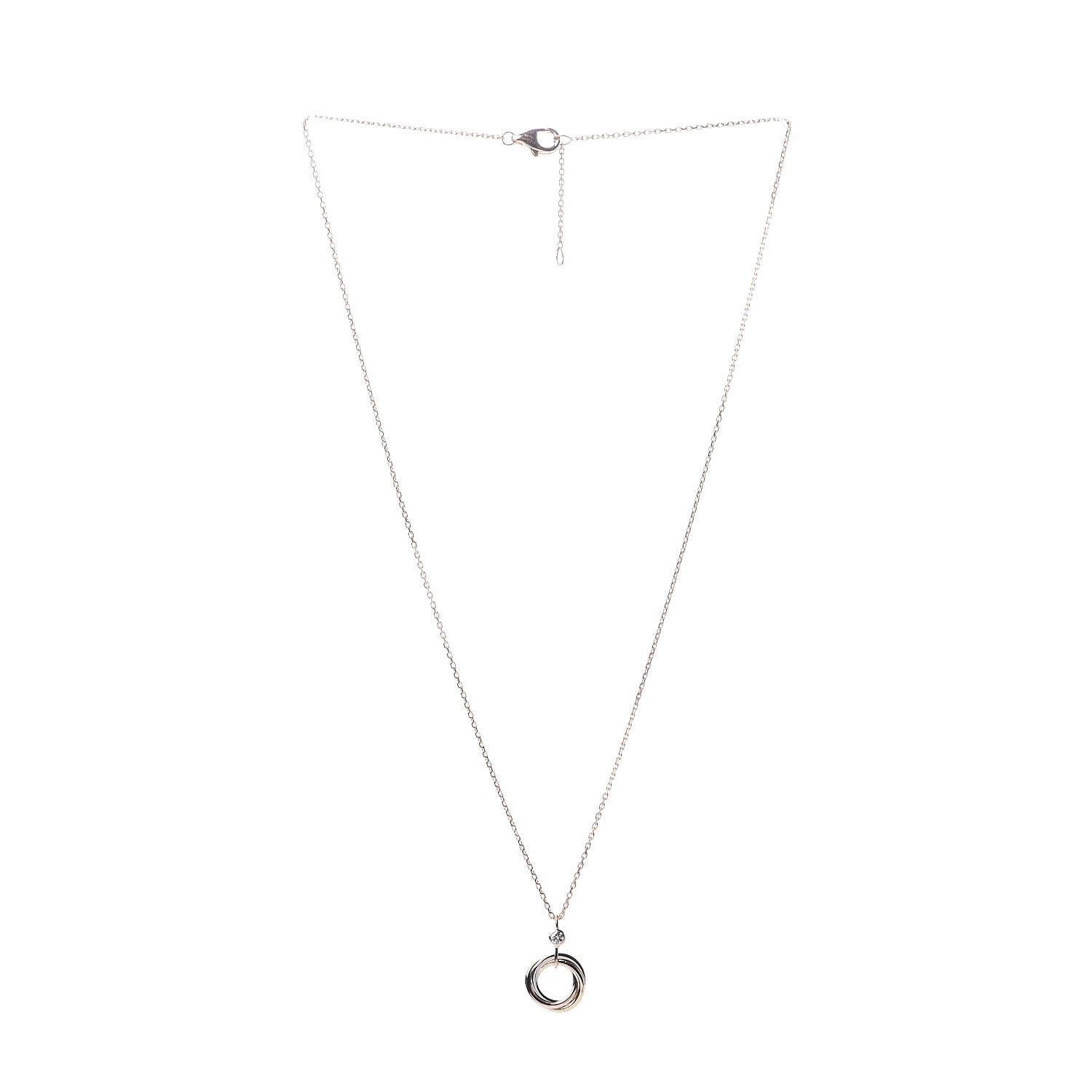 Cartier 18K Pink Yellow White Gold Diamond Trinity Pendant Necklace 3 of 5