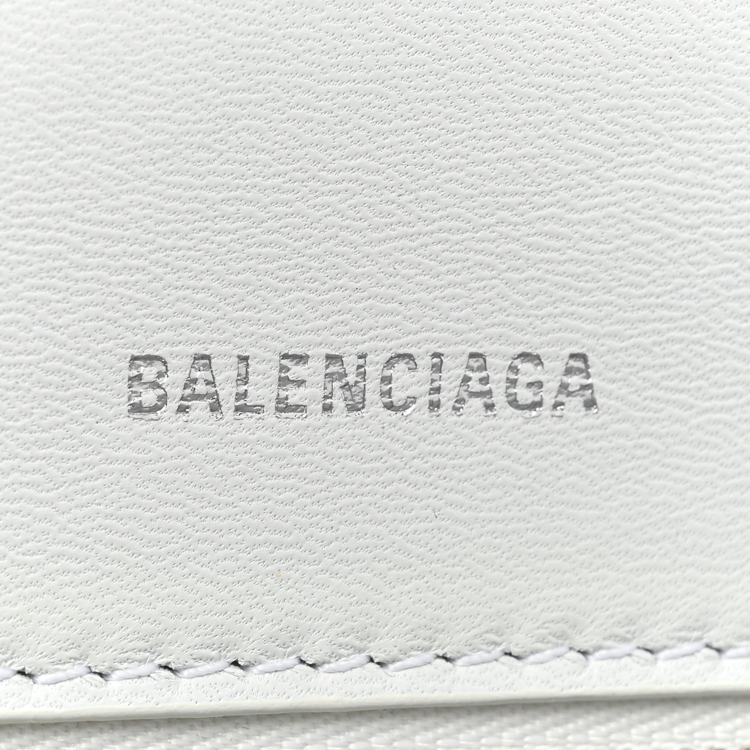 Balenciaga Matte Calfskin Snake Embossed Tonal B Small Hourglass Top Handle Bag Optic White 6 of 10