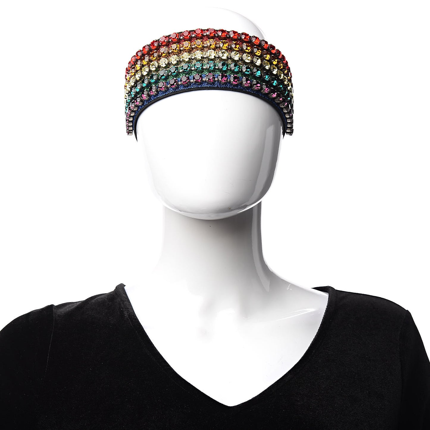 Metallic Crystal Embellished Webby Headband 57 Rainbow