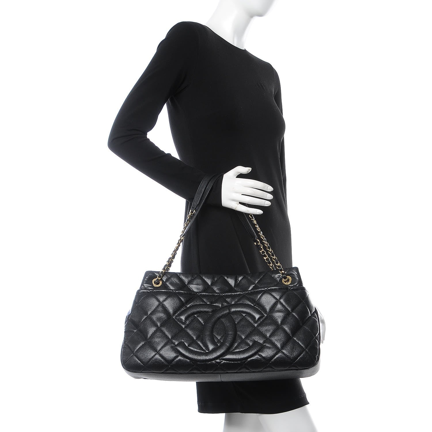 Chanel Caviar Quilted Timeless CC Soft Tote Black 2 of 7