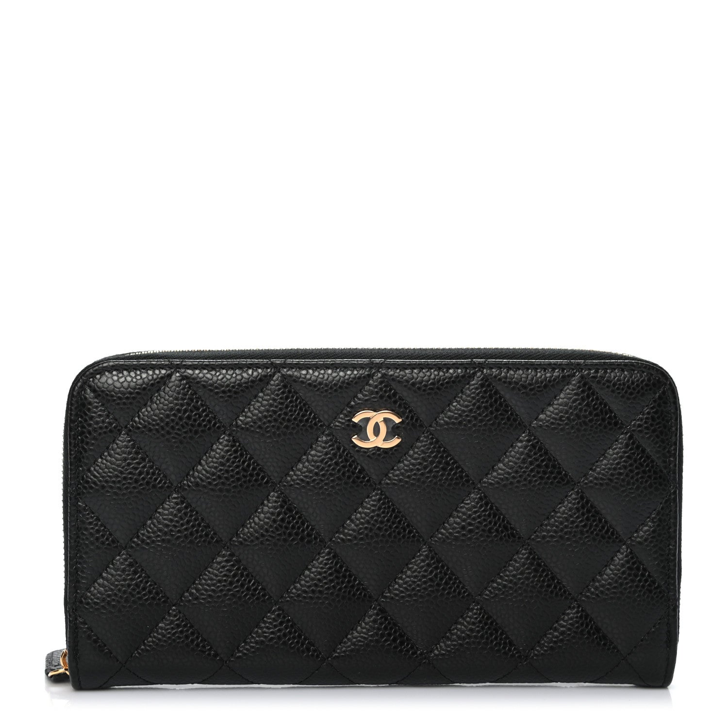 Chanel Caviar Quilted Large Gusset Zip Around Wallet Black 1 of 8
