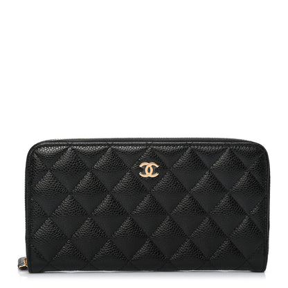 Chanel Caviar Quilted Large Gusset Zip Around Wallet Black 1 of 8
