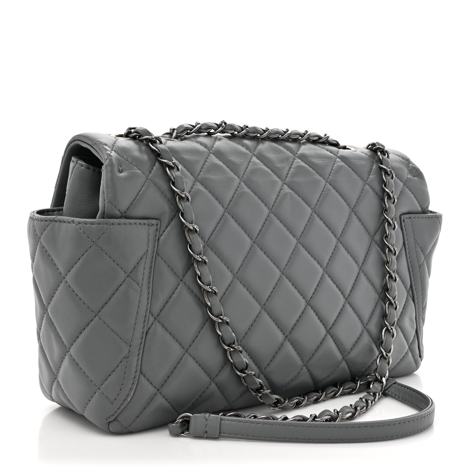 Chanel Lambskin Large Around Pockets Flap Dark Grey 3 of 15