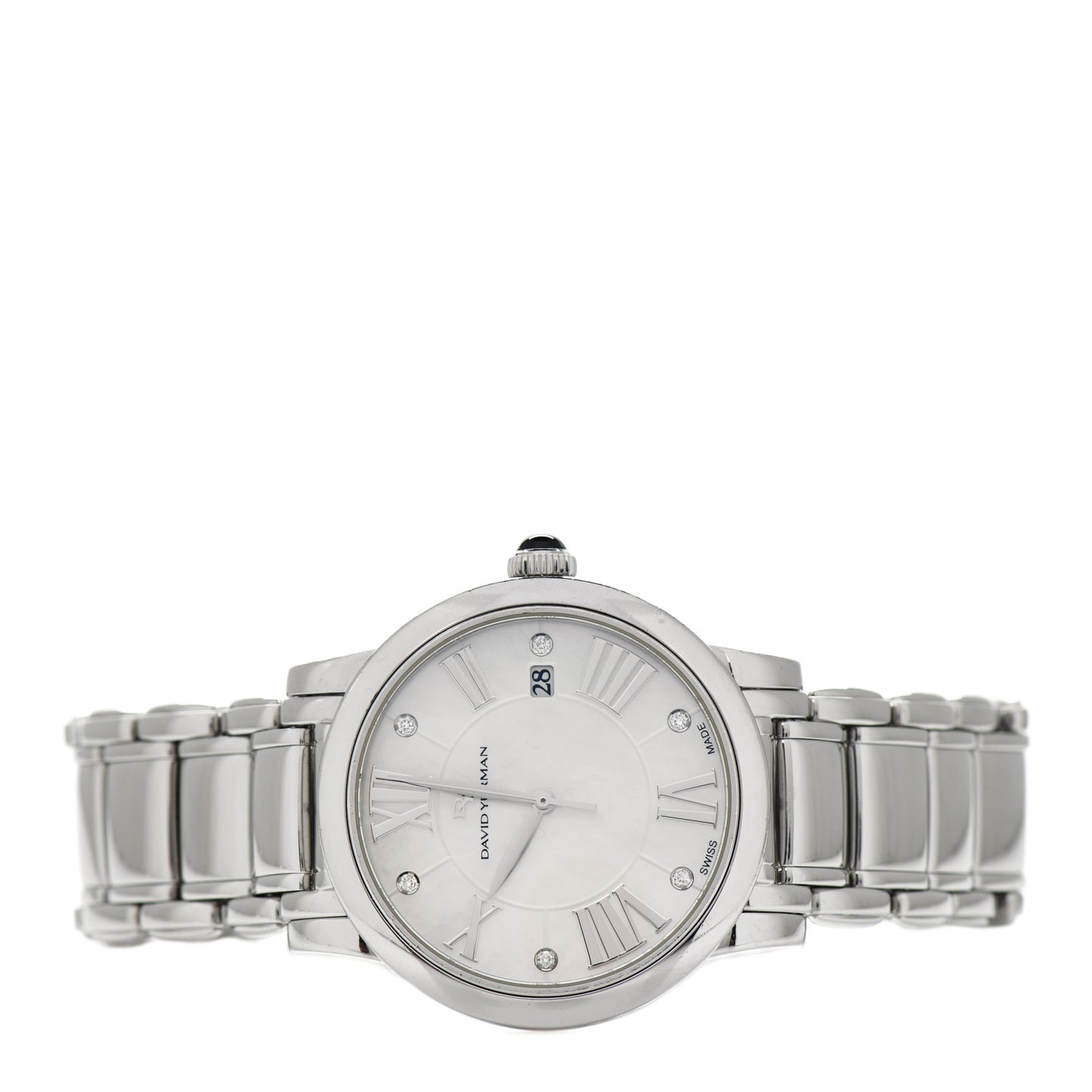 Stainless Steel Diamond Mother of Pearl 38mm Classic Quartz Watch