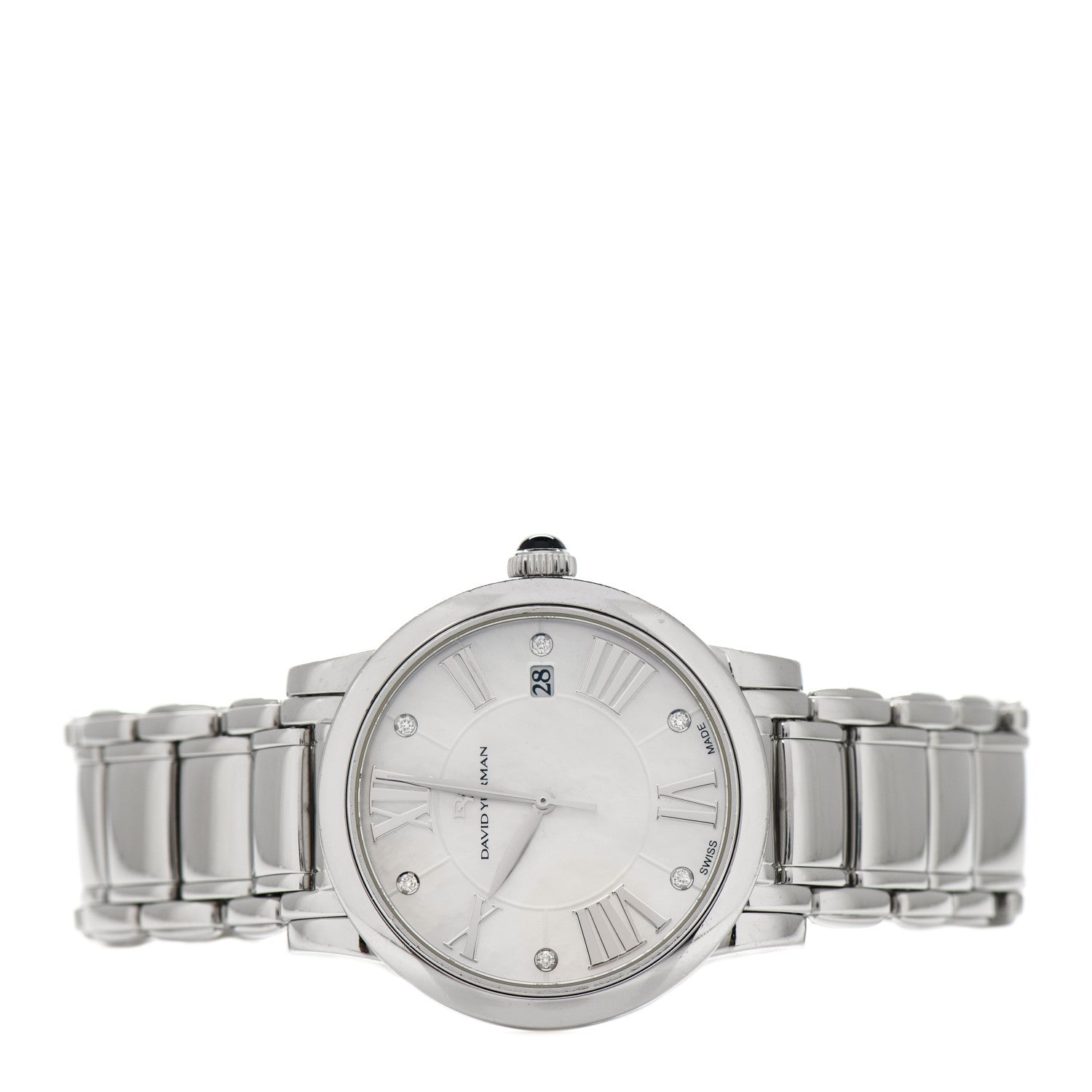 David Yurman Stainless Steel Diamond Mother of Pearl 38mm Classic Quartz Watch 2 of 4