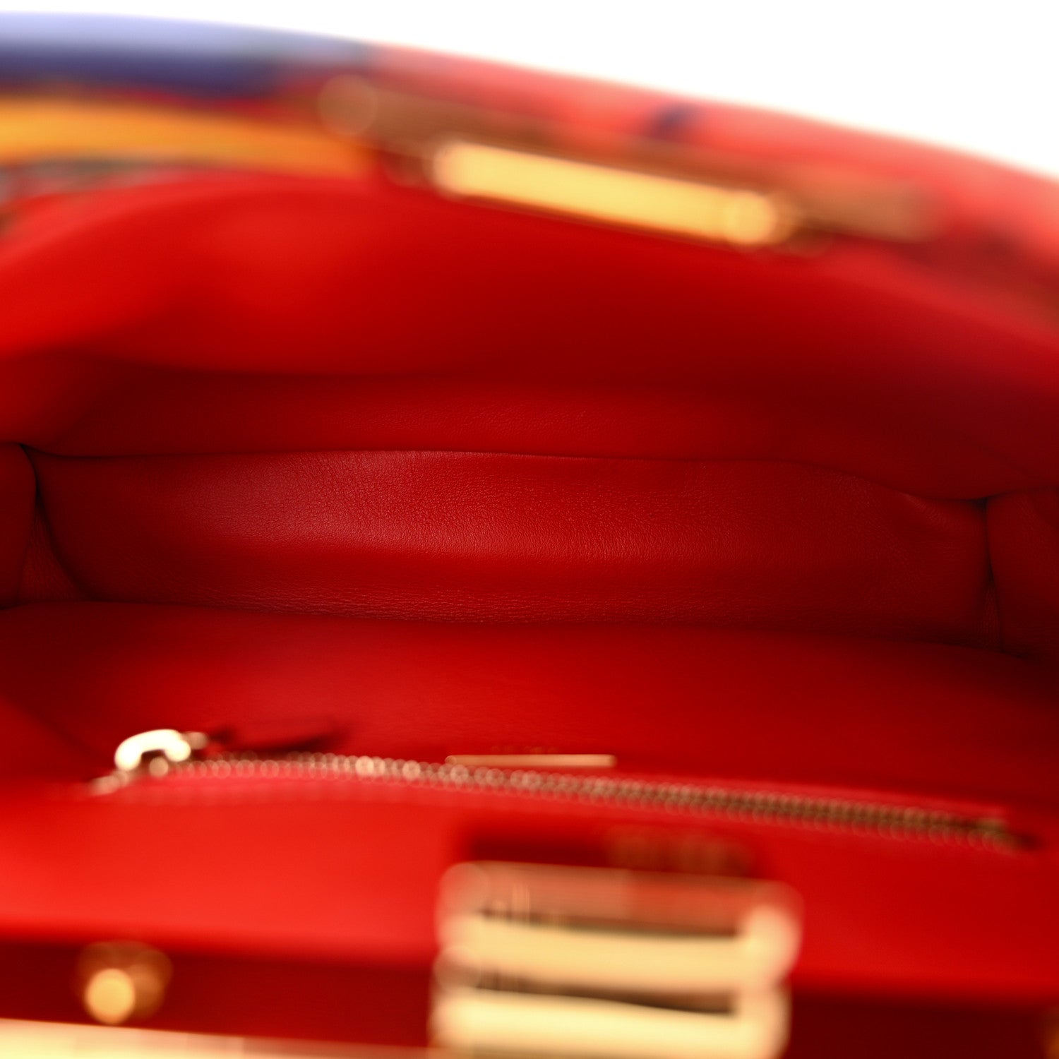 Fendi Nappa Marble Mini Peekaboo Iconic Satchel Rosso Multicolor 6 of 11