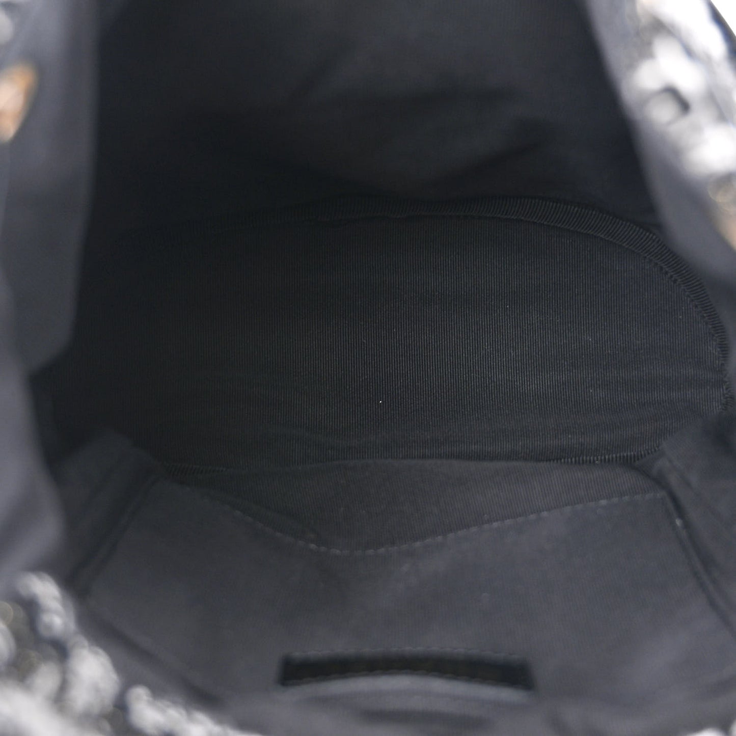 Wool Tweed Elegant Backpack Black Grey