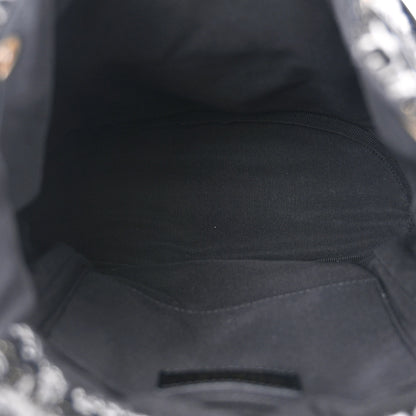 Chanel Wool Tweed Elegant Backpack Black Grey 5 of 13