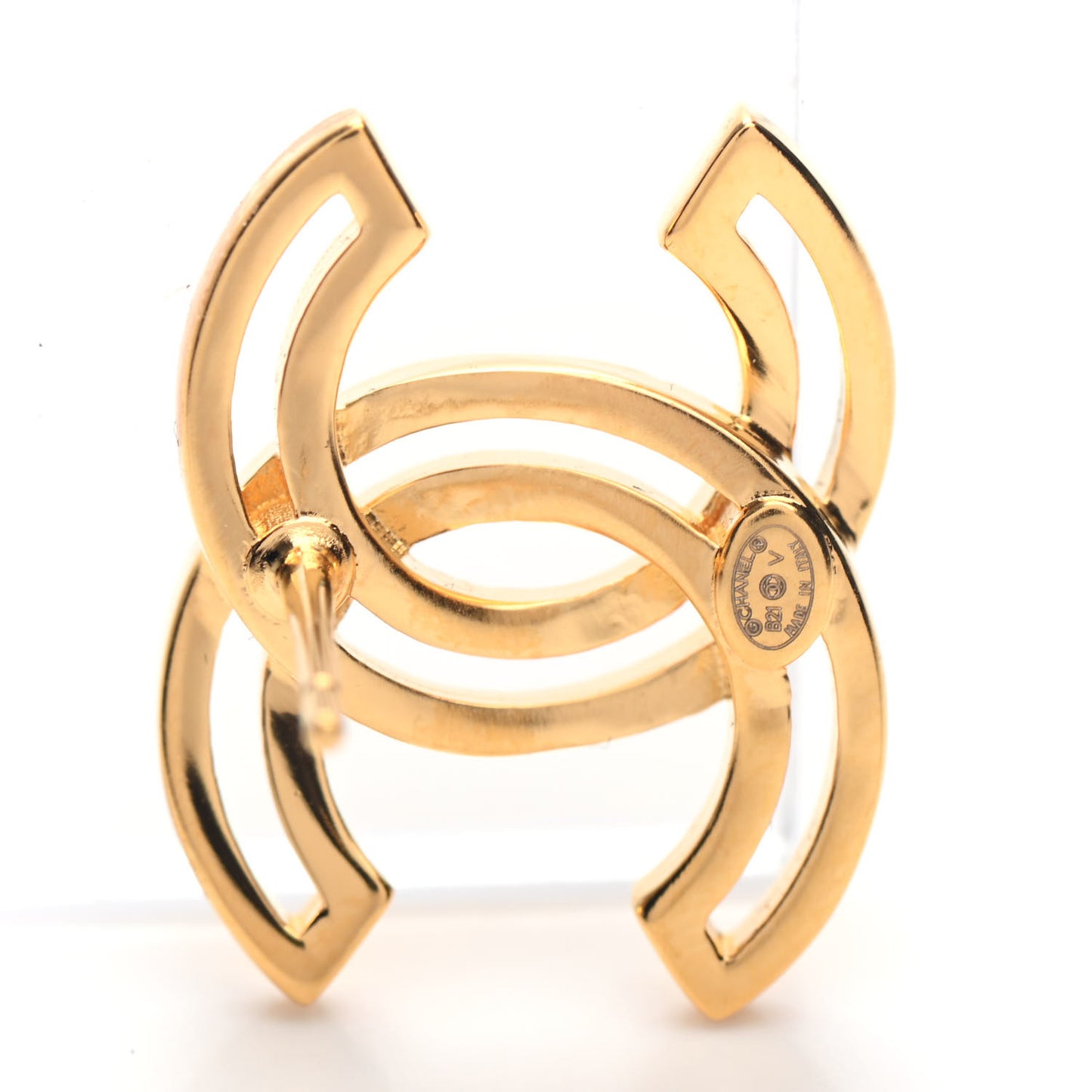 Metal Obazine CC Earrings Gold