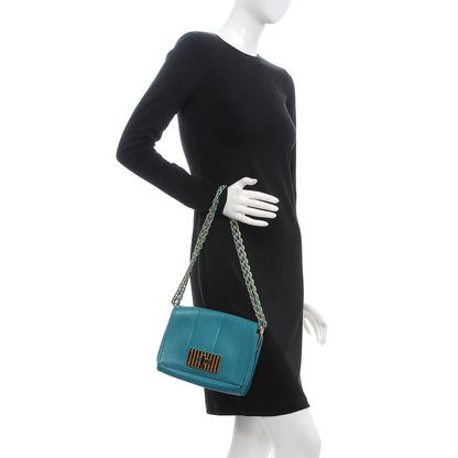 Fendi Vitello Pequin Embossed Small Claudia Shoulder Bag Jungle 3 of 19