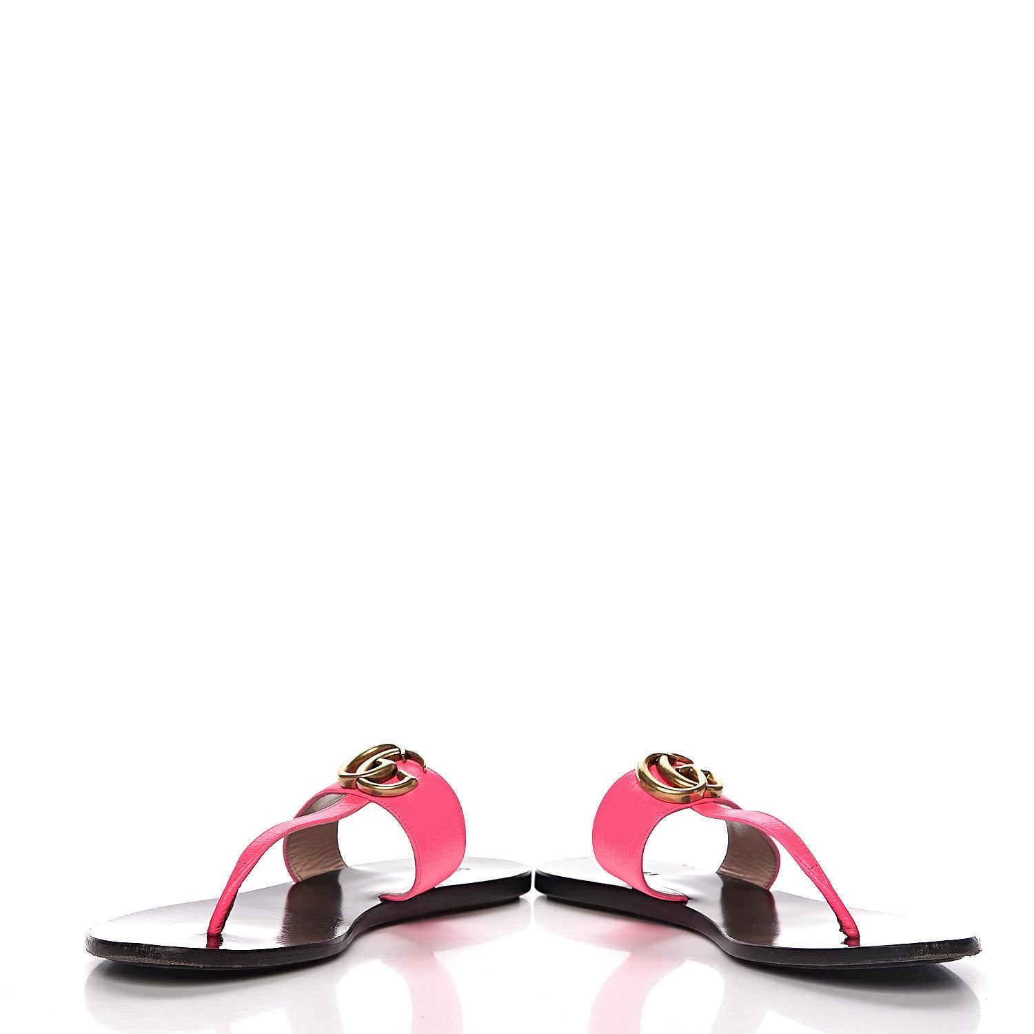 Gucci Calfskin GG Marmont Thong Sandals 38 Fuxia Fluo 20 of 20